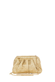 Γυναικείο Τσαντάκι clutch με πλέξη χρυσό Rinascimento