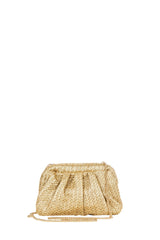Γυναικείο Τσαντάκι clutch με πλέξη χρυσό Rinascimento