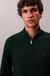 Ανδρική μπλούζα πλεκτή με φερμουάρ 100% merino wool Calvin Klein - LV04LD318G0PI