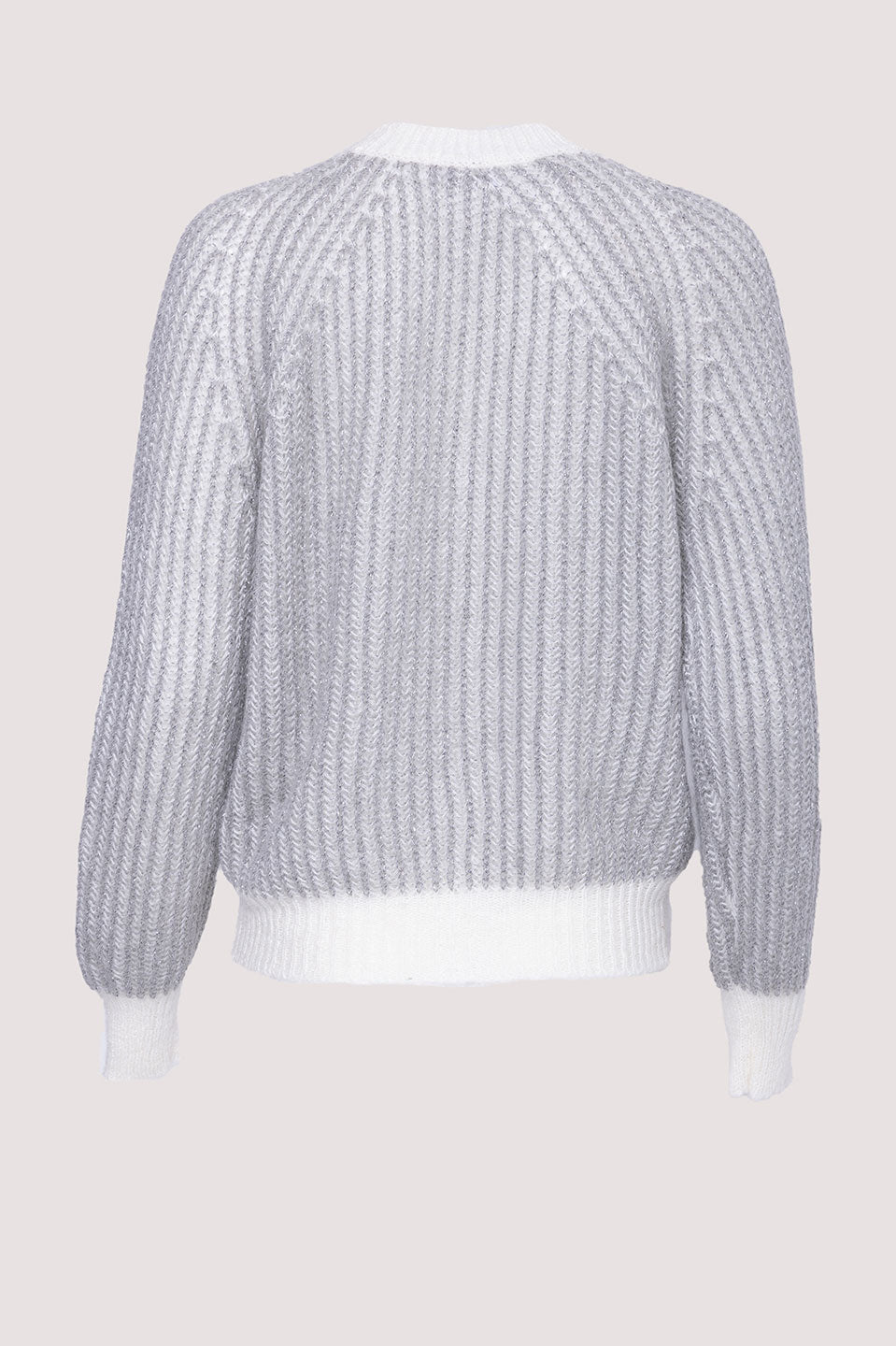 Γυναικεία μπλούζα πλεκτή γκρι-λευκό Motel