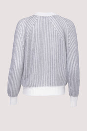 Γυναικεία μπλούζα πλεκτή γκρι-λευκό Motel